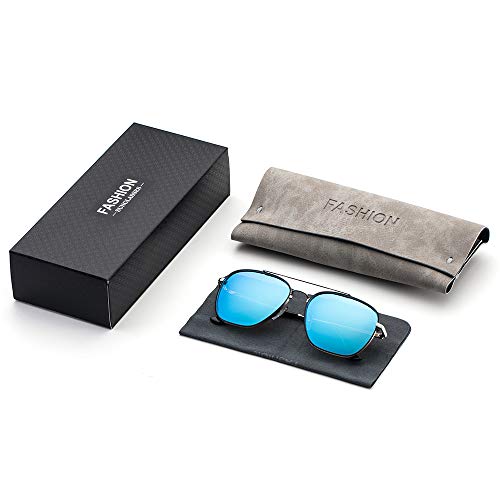 Avoalre Occhiali da Sole Polarizzati da Uomo da Donna Vintage Occhiali da Sole 100% UV400 Protezione Rivestimento Ultraleggero Chiarezza Comfort Acciaio Inossidabile Blu Occhiali da Sole