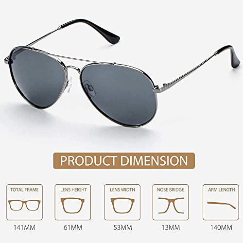 Sunglasses Men Polarized Aviator Glasses, Avoalre 2021 Trend Polarized Sunglasses Men Grey Aviator Glasses Men 100% 400 UV Protection