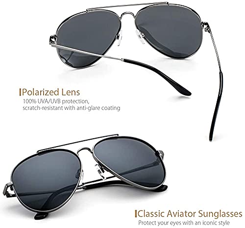 Sunglasses Men Polarized Aviator Glasses, Avoalre 2021 Trend Polarized Sunglasses Men Grey Aviator Glasses Men 100% 400 UV Protection
