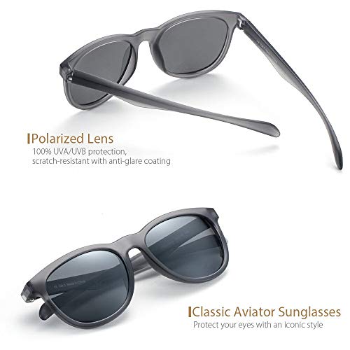 Avoalre Fashion Sunglasses Women Men, Classic Polarized Sunglasses Full UV400 Protection Outdoor Driving Eyewear - Oversized Unisex Grey Lenses