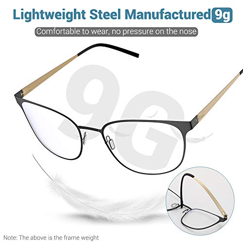 Blaulichtfilter Brille Computerbrille Blaulicht Brille - Avoalre Anti Patentiertes schraubenloses Metallrahmen PC Gamer Brille, filtern 95% des Blaulichts Anti-Müdigkeit, Anti-Blaulicht