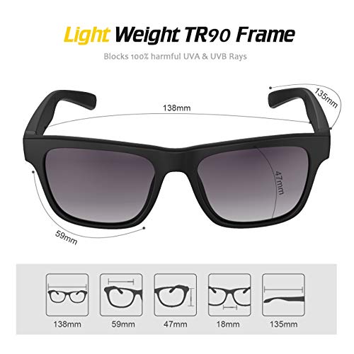 Avoalre Floatable Sports Sunglasses, Swiss Made TR 90, Durable Frame, 100% UV Protection for Men Women Fishing, Driving, Cycling, Golf, Outdoor Activities (Grey)