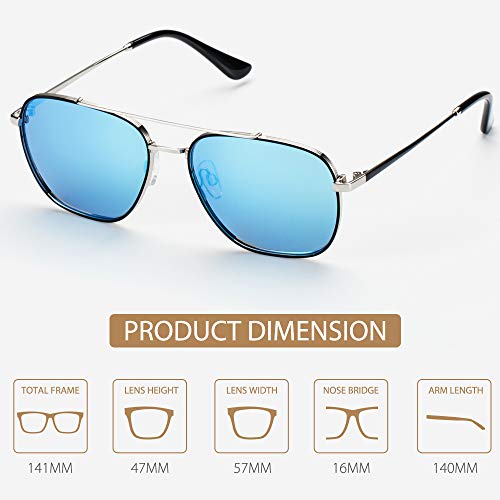 Avoalre Occhiali da Sole Polarizzati da Uomo da Donna Vintage Occhiali da Sole 100% UV400 Protezione Rivestimento Ultraleggero Chiarezza Comfort Acciaio Inossidabile Blu Occhiali da Sole