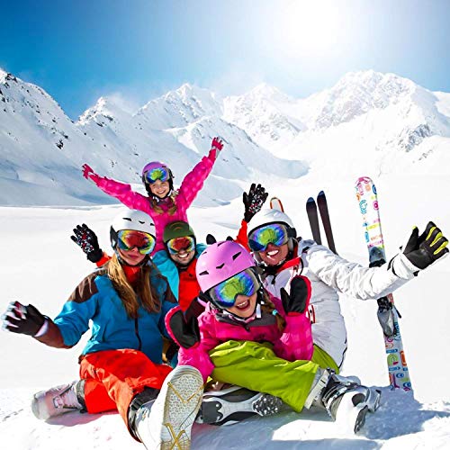 Elegear Skibrille Damen Herren Ski Goggles Snowboardbrille Anti-Fog 100% UV400 Schutz Verspiegelt Schneebrille Helmkompatible Skibrille für Snowboard Skifahren - Rot