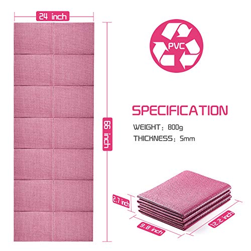 Avoalre Yoga Mat-Pink 68" x 24" x 1/4"