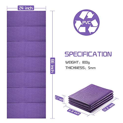 Yoga Mat-Purple 68" x 24" x 1/4"