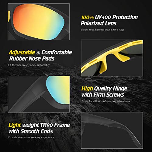 Avoalre Cycling Glasses Sports Ski Sunglasses, Polarised, TR90 Frame, Nano Anti Oil Film Unisex for Men Women Cycling, Running, Fishing, Outdoor,100% UV Protection, Durable - Green