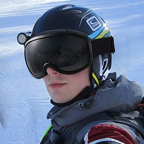 Elegear Skibrille Damen Herren Ski Goggles Snowboardbrille Anti-Fog 100% UV400 Schutz Verspiegelt Schneebrille Helmkompatible Skibrille für Snowboard Skifahren - Schwarz