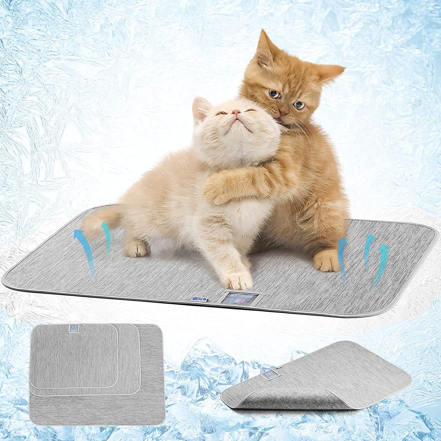 Pet Cooling Mat for Dogs Cats-Grey