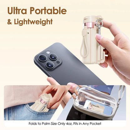 Avoalre mini Selfie Stick Tripod, Portable Pocket Size Tripod for iPhone, Lightweight Foldable Selfie Stick with Wireless Detachable Remote Control for Photograph Video Recording