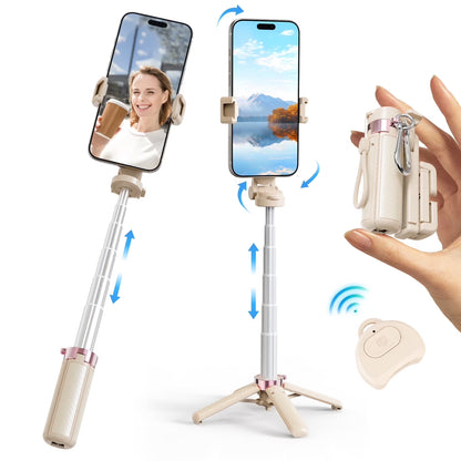 Avoalre mini Selfie Stick Tripod, Portable Pocket Size Tripod for iPhone, Lightweight Foldable Selfie Stick with Wireless Detachable Remote Control for Photograph Video Recording