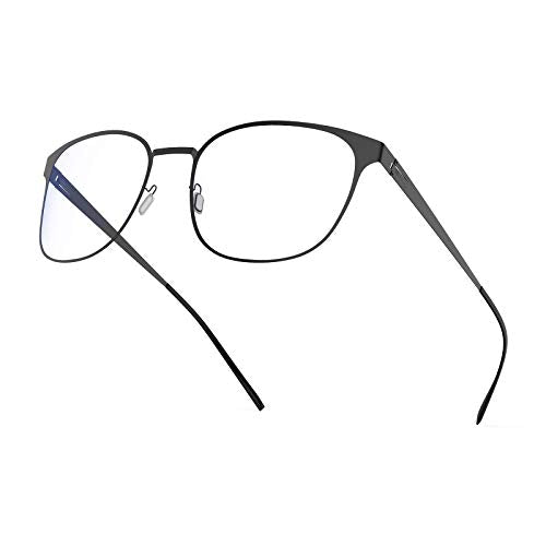 Blaulichtfilter Brille Computerbrille Blaulicht Brille - Avoalre Anti Patentiertes schraubenloses Metallrahmen PC Gamer Brille, filtern 65% des Blaulichts Anti-Müdigkeit, Anti-Blaulicht（Schwarz）