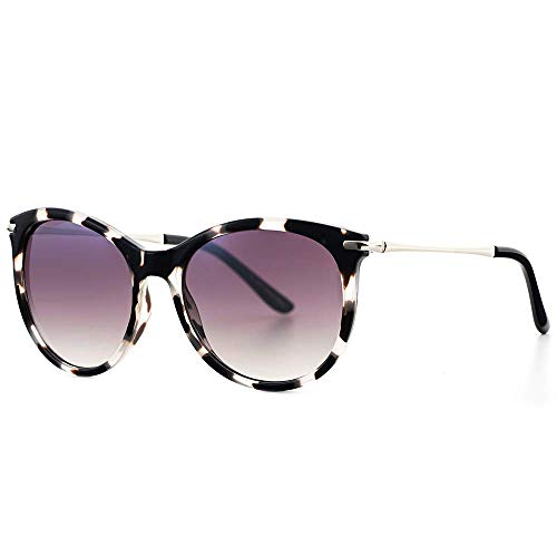 Avoalre Women Sunglasses Cateye UV400 100% Protection Leopard Eyewear Oversized Round Frame Coloured Lenses Retro Vintage Fashion for Summer Holiday