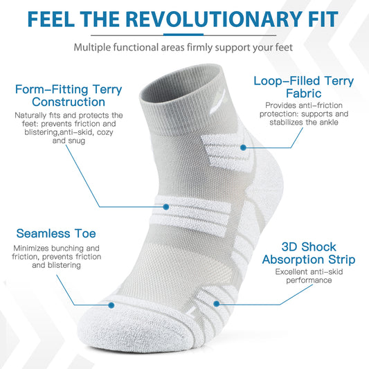 Avoalre No Show Running Socks for Men Women 3 Pairs Coolmax Sports Socks Cushioned Athletic Socks Breathable Anti-Blister Arch Support Moisture Wicking Anti-Odor