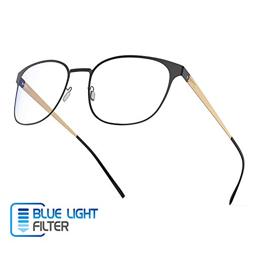 Blaulichtfilter Brille Computerbrille Blaulicht Brille - Avoalre Anti Patentiertes schraubenloses Metallrahmen PC Gamer Brille, filtern 95% des Blaulichts Anti-Müdigkeit, Anti-Blaulicht