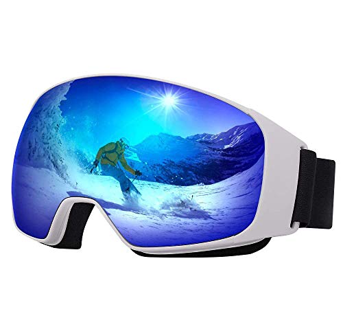Avoalre Snow Ski Goggles for Men Women, Anti Fog UV400 Snowboard Goggles with Dual Layers Lens, Helmet Compatible Goggles for Winter Outdoor Sport Snowboarding Skating Jet Skiing Snowmobling