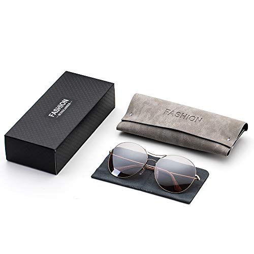Avoalre Sunglasses Women Ladies Oval Retro Vintage 70s Pilot Style Oversized UV400 100% Protection for Holiday Season Pink Mirrored Lenses Rose Gold Metal Frame