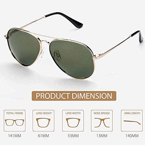 Aviator Sunglasses for Men Polarized LUXEAR Men Sunglasses UV400 Protection with Case Classic Style for Driving Cycling …