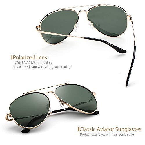 Aviator Sunglasses for Men Polarized LUXEAR Men Sunglasses UV400 Protection with Case Classic Style for Driving Cycling …