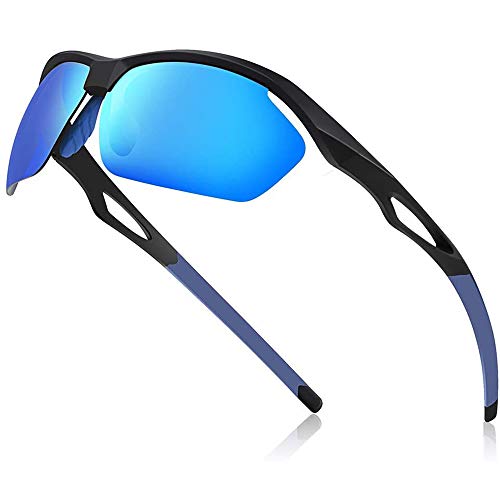 Avoalre® Lunettes de Soleil Sport Homme Lunettes de Vue Femme Unisexe Polarized Conduit TR90 Super Léger Protection UV400 CE Certifié - Bleu