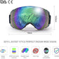 Avoalre Skibrille Snowboardbrille Für Damen und Herren - Rahmenlos Ski Snowboard Brille für Brillenträger Schutzbrillen, 100% OTG Anti-Fog 400 UV-Schutz Schneebrille Verspiegelt Snowboard Ski Goggles