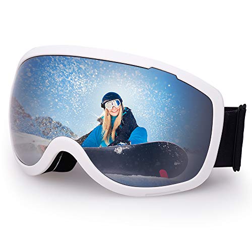 Avoalre Ski Snowboard Goggles for Men Women, UV400 Snow Goggles with Dual Layers Lens, Anti Fog Helmet Compatible Goggles for Winter Outdoor Sport Snowboarding Skating Jet Skiing Snowmobling