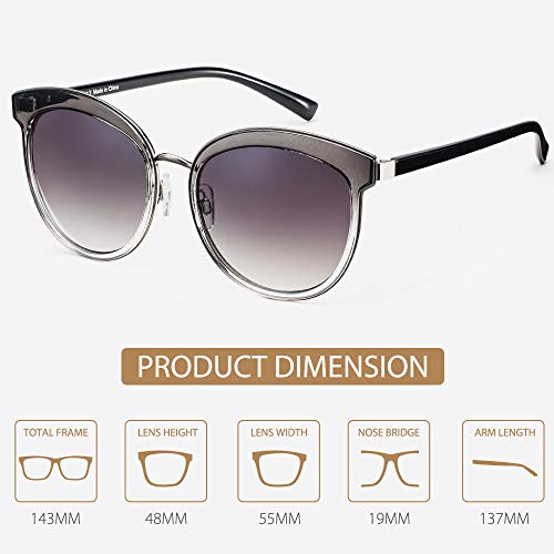 Avoalre Sunglasses for Womens UV 400 Protection 100% Oversized Eyewear Round Cat Women Shades Mirrored Ladies Classic Vintage Glasses Brand Design for Driving Fishing Traveling Golf