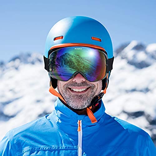 Avoalre Skibrille Snowboardbrille Für Damen und Herren - Rahmenlos Ski Snowboard Brille für Brillenträger Schutzbrillen, 100% OTG Anti-Fog 400 UV-Schutz Schneebrille Verspiegelt Snowboard Ski Goggles