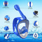 Avoalre Full Face Snorkel Mask Advanced Safety Breathing System Portable 180° Panoramic View Snorkeling Mask with Camera Mount,Safe Breathing,Anti-Leak&Anti-Fog Snorkel Mask for Adult L/XL (Blue)