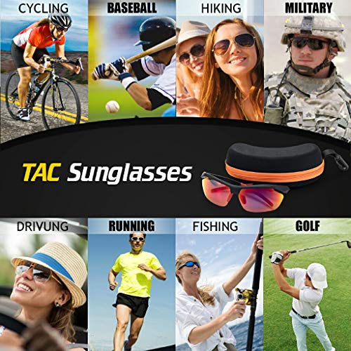 Avoalre Polarized Sunglasses Sports Glasses with UV400 Protection & Unbreakable Frame for Unisex Skiing Driving Fishing Golfing Running Cycling - Red