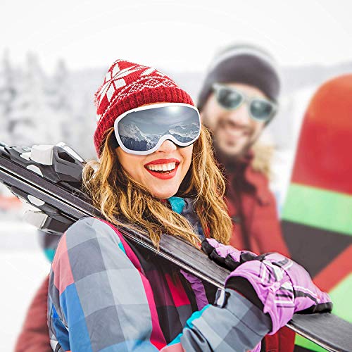 Avoalre Ski Snowboard Goggles for Men Women, UV400 Snow Goggles with Dual Layers Lens, Anti Fog Helmet Compatible Goggles for Winter Outdoor Sport Snowboarding Skating Jet Skiing Snowmobling