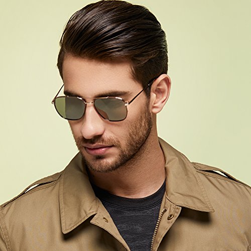 Aviator Sunglasses for Men Polarized LUXEAR Men Sunglasses UV400 Protection with Case Classic Style for Driving Cycling …