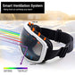 Elegear Skibrille Damen Herren Ski Goggles Snowboardbrille Anti-Fog 100% UV400 Schutz Verspiegelt Schneebrille Helmkompatible Skibrille für Snowboard Skifahren - Silber