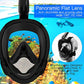 Avoalre Full Face Snorkel Mask Advanced Safety Breathing System Portable 180° Panoramic View Snorkeling Mask with Camera Mount,Safe Breathing,Anti-Leak&Anti-Fog Snorkel Mask for Adult S/M (Black)