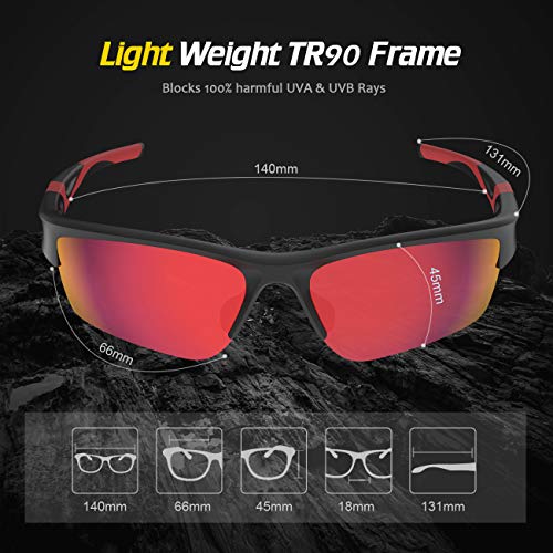 Avoalre Sports Sunglasses Durable Glasses with Lightweight PC Lenses and Frame for Men Women Outdoor Skiing Driving Running Cycling Fishing