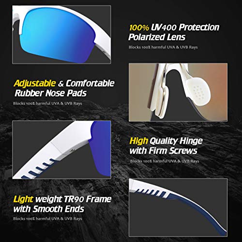 Avoalre Sports Polarized Sunglasses Sunglasses with UV400 Protection TR90 Unbreakable Frame for Men Women Outdoors Fishing Ski Driving Golf Running Cycling Camping