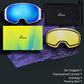 Elegear Skibrille Damen Herren Ski Goggles Snowboardbrille Anti-Fog 100% UV400 Schutz Verspiegelt Schneebrille Helmkompatible Skibrille für Snowboard Skifahren - Blau