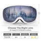 Elegear Skibrille Damen Herren Ski Goggles Snowboardbrille Anti-Fog 100% UV400 Schutz Verspiegelt Schneebrille Helmkompatible Skibrille für Snowboard Skifahren - Silber