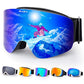 Avoalre Skibrille Snowboardbrille Für Damen und Herren - Rahmenlos Ski Snowboard Brille für Brillenträger Schutzbrillen, 100% OTG Anti-Fog 400 UV-Schutz Schneebrille Verspiegelt Snowboard Ski Goggles