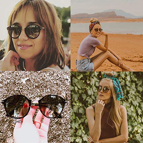 Avoalre Women Sunglasses Cateye UV400 100% Protection Leopard Eyewear Round Frame Coloured Lenses Retro Vintage Fashion for Summer Holiday