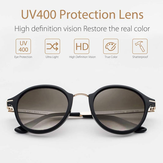 Avoalre zonnebril dames retro zonnebril, 2020 trend vintage stijl verloopglas metalen beugels 100% UV400 bescherming (retro 2)